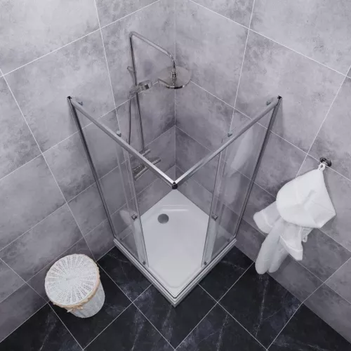 Душевое ограждение Triton "ВЕНТА-ХРОМ" , низкий поддон, Цвет профиля: Хром, Выбрать размер: 80х80, изображение 4