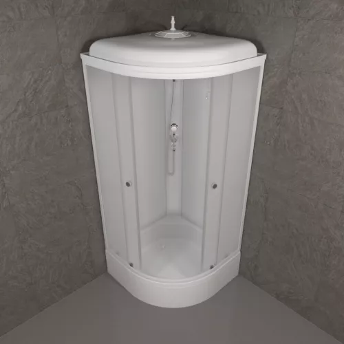 Душевая кабина  Triton ВЕЛЬВЕТ В средний поддон, Цвет профиля: Белый, Тип поддона: Средний, Выбрать размер: 90х90, изображение 5