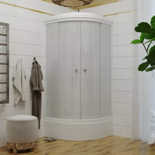 Душевая кабина Triton ЛЁН В (ДН4)  средний поддон, Цвет профиля: Белый, Тип поддона: Средний, Выбрать размер: 90х90, изображение 4