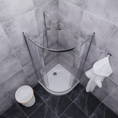 Душевое ограждение Triton "АЛЬФА-ХРОМ" (низкий поддон), Цвет профиля: Хром, Тип поддона: Низкий, Выбрать размер: 80х80, изображение 5