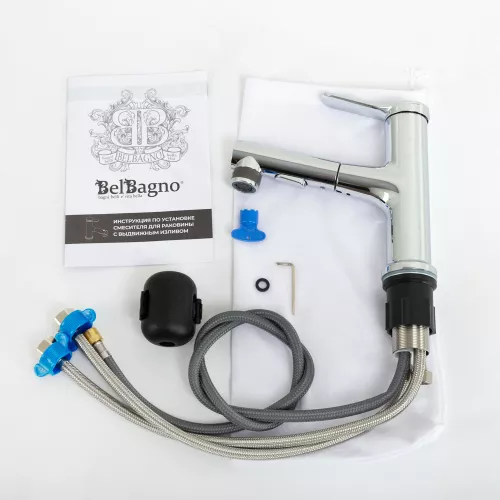 Смеситель для раковины с выдвижным изливом BelBagno BB-LVMD-CRM-W0, изображение 8