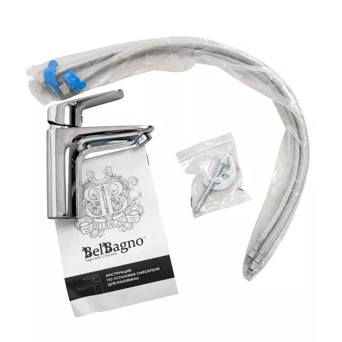 Смеситель для раковины без донного клапана BelBagno DUE-LVM-CRM-W0, изображение 6