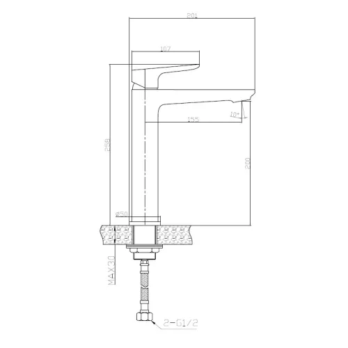 Смеситель для накладных BelBagno ANCONA-LMC-CRM, изображение 2