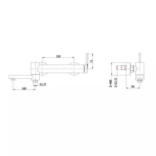 Смеситель для ванны и душа BelBagno ETNA ETN-VASM-IN, изображение 2