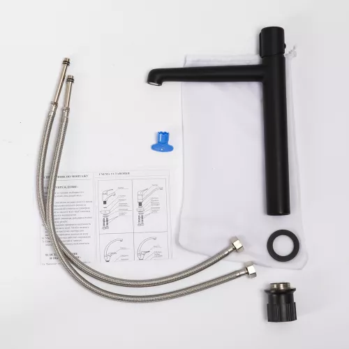 Смеситель для накладных раковин BelBagno UNO UNO-LMC-NERO-W0, Выбрать цвет: Чёрный, изображение 5