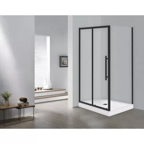 Душевое ограждение ESBANO ESF-108/119/128/129PS-B без поддона, Цвет профиля: Черный, Выбрать размер: 100х80, изображение 2
