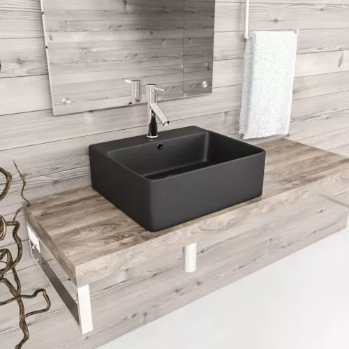 Раковина накладная ESBANO  "CIRCON-46" (matt black), Выбрать цвет: Черный матовый