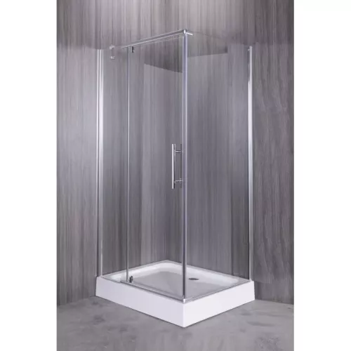 Душевой уголок ESBANO  ESR-8190/8180, Цвет стекла: прозрачное, Цвет профиля: Хром, Тип поддона: Низкий, Выбрать размер: 100х80, изображение 3