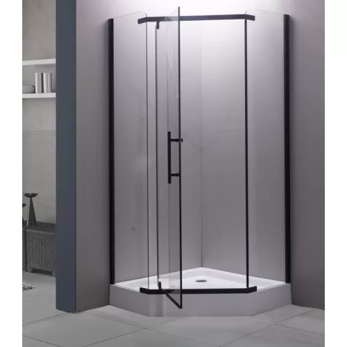 Душевой уголок ESBANO  ESR-7160/7170B, Цвет профиля: Черный, Тип поддона: Низкий, Выбрать размер: 90х90, изображение 2