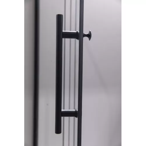 Душевой уголок ESBANO  ESR-7190/7180B, Цвет стекла: прозрачное, Цвет профиля: Черный, Тип поддона: Низкий, Выбрать размер: 100х80, изображение 2