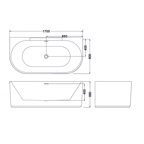 Ванна ESBANO  Aruba  170x80, изображение 2