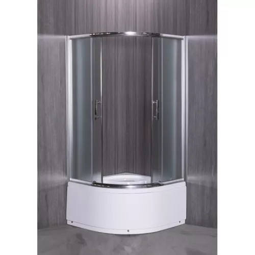 Душевой уголок ESBANO  ESR-8010/8020, Цвет стекла: матовое, Цвет профиля: Хром, Тип поддона: Высокий, Выбрать размер: 80х80, изображение 2