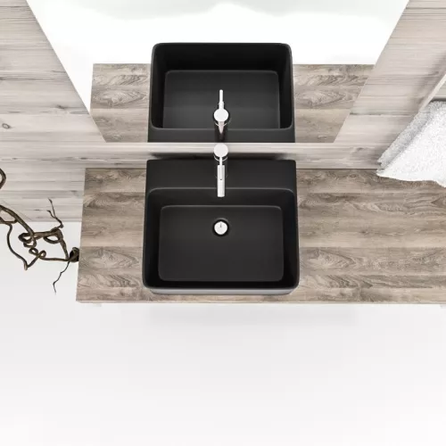 Раковина накладная ESBANO  "CIRCON-46" (matt black), Выбрать цвет: Черный матовый, изображение 2