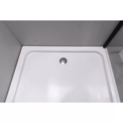 Душевой уголок ESBANO  ESR-7190/7180B, Цвет стекла: прозрачное, Цвет профиля: Черный, Тип поддона: Низкий, Выбрать размер: 100х80, изображение 8