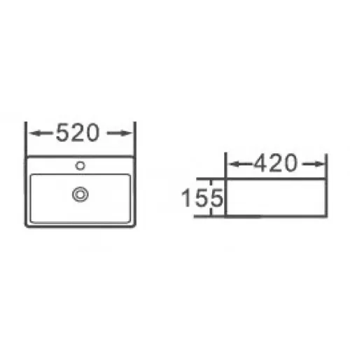 Раковина накладная ESBANO  "CIRCON-52" (white)., Выбрать цвет: Белый, изображение 5