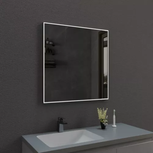 Зеркало со встроенной подстветкой  и подогревом ESBANO ES-3803 хром, Цвет профиля: Хром, Выбрать размер: 80х80, изображение 3