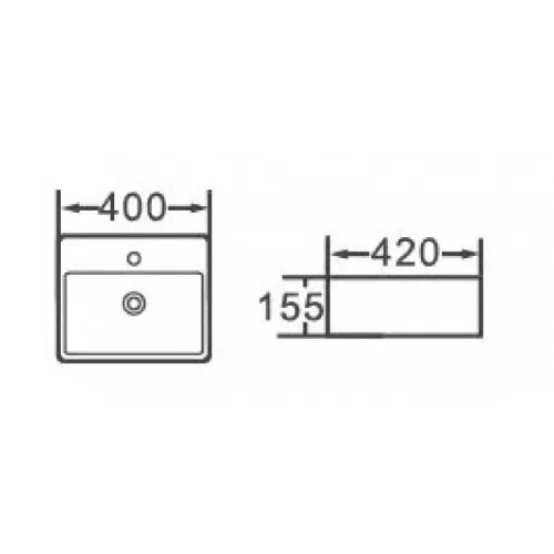 Раковина накладная ESBANO  "CIRCON-40" (white)., Выбрать цвет: Белый, изображение 5