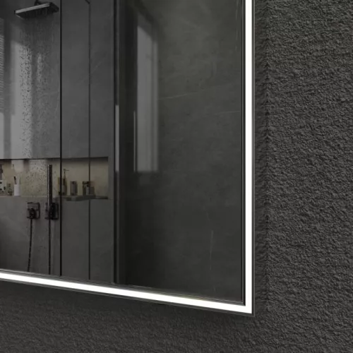 Зеркало со встроенной подстветкой  и подогревом ESBANO ES-3803 хром, Цвет профиля: Хром, Выбрать размер: 80х80, изображение 5