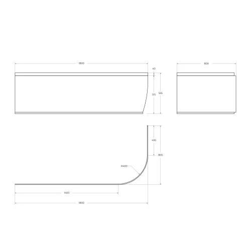 Передняя панель для акриловой ванны CEZARES METAURO CORNER-180-SCR-R-W37, изображение 2
