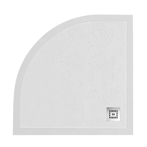 Душевой поддон из искусств.мрамора BelBagno UNO TRAY-MR-UNO-R-80/90-550-35-W-CR в комплекте с сифоном, Высота поддона: 4, Выбрать цвет: Белый, Тип поддона: Низкий, Выбрать размер: 80х80