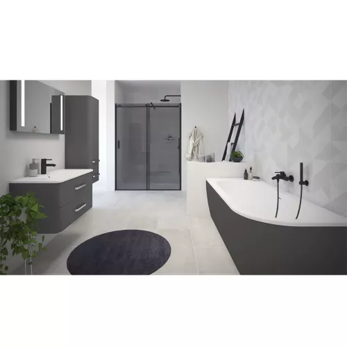 Акриловая ванна CEZARES SLIM CORNER-180-80-60-L/R-NERO-SET  180х80, Выбрать цвет: Черный матовый, Ориентация: левая, изображение 3