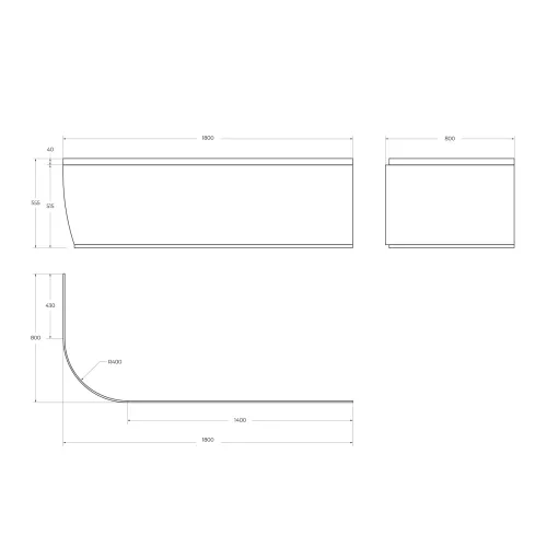 Передняя панель для акриловой ванны CEZARES METAURO CORNER-180-SCR-L-W37, изображение 2