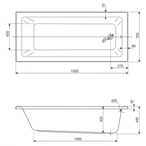 Акриловая ванна CEZARES PLANE SOLO MINI-W37, Выбрать размер: 150х70, изображение 3
