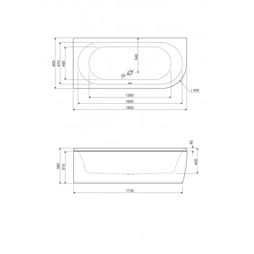 Акриловая ванна CEZARES METAURO CORNER-180-80-40-L-W37  180х80, Ориентация: левая, изображение 3