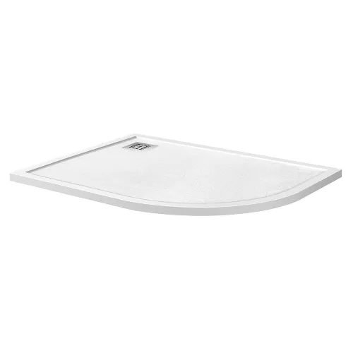 Душевой поддон из искусств.мрамора BelBagno UNO TRAY-MR-UNO-RH-120/80//120/90-550-35-W-L/R-CR в комплекте с сифоном, Высота поддона: 4, Тип поддона: Низкий, Выбрать размер: 120х80, Ориентация: левый, изображение 2