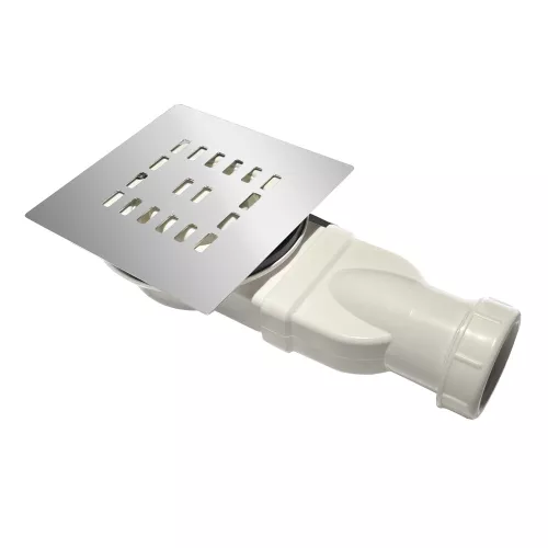 Душевой поддон из искусств.мрамора BelBagno UNO TRAY-MR-UNO-R-80/90-550-35-W-CR в комплекте с сифоном, Высота поддона: 4, Выбрать цвет: Белый, Тип поддона: Низкий, Выбрать размер: 80х80, изображение 3