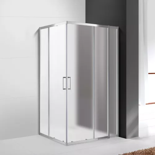 Душевой уголок CEZARES MOLVENO-AH-21-P-Cr, Цвет стекла: рифленое, Цвет профиля: Хром, Выбрать размер: 120х100