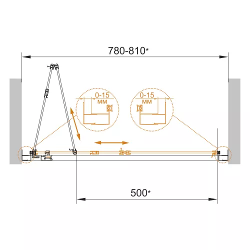 Душевая дверь CEZARES ECO-O-BS-80-C-Cr, изображение 2