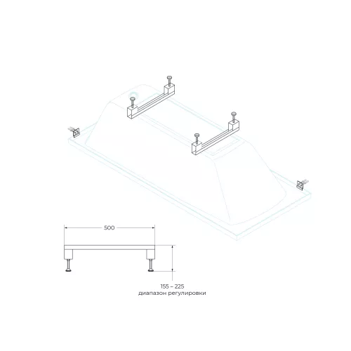 Универс. компл. ног для ванн LEG-KIT-150 - 120х70, 130х70, 140х70, 150х70, 160х70, 170х70, 170х75, 180х80, 180х90, 190х80, 190х90, 200х90, изображение 2