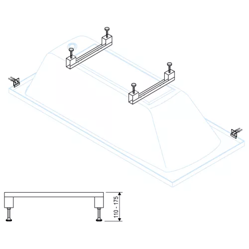 Универс. компл. ног для ванн LEG-KIT-100 -120х70, 130х70, 140х70, 150х70, 160х70,170х70, 170х75, 180х80, 180х90, 190х80, 190х90, 200х90