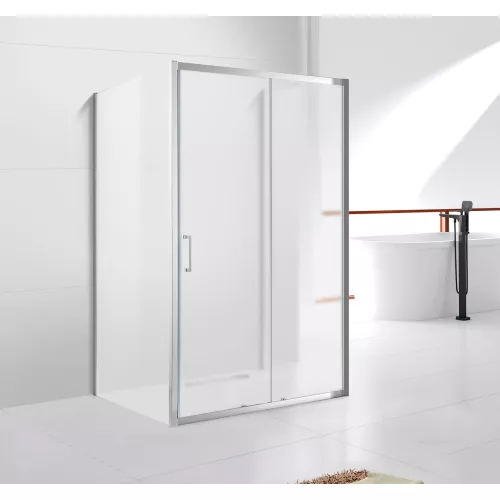 Душевой уголок CEZARES MOLVENO-AH-12-P-Cr, Цвет стекла: рифленое, Цвет профиля: Хром, Выбрать размер: 110х90