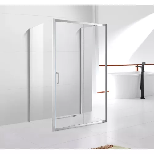 Душевой уголок CEZARES MOLVENO-AH-12-C-Cr-IV, Цвет стекла: прозрачное, Цвет профиля: Хром, Выбрать размер: 110х80