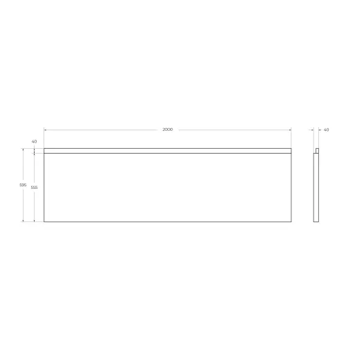 Передняя панель  CEZARES PLANE-200-SCR-W37  200х90, изображение 2