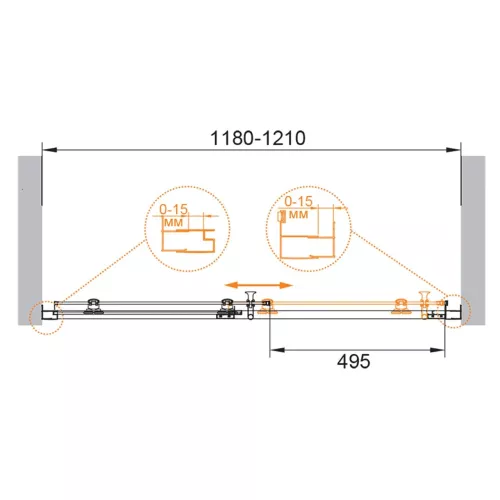 Душевая дверь CEZARES ECO-O-BF-1-120-C-NERO, изображение 4