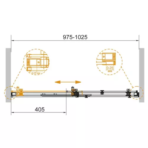 Душевая дверь с доводчиками CEZARES STYLUS-SOFT-BF-1-C-Cr, Цвет профиля: Хром, Выбрать размер: 100, изображение 2