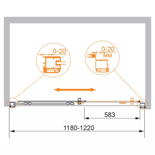 Душевая дверь CEZARES ANIMA-W-BF-1-C-Cr, Цвет стекла: Прозрачный, Цвет профиля: Хром, Выбрать размер: 120, изображение 3