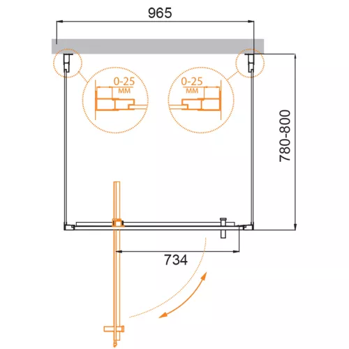 Душевой уголок CEZARES MOLVENO-BA2-C-Cr-IV, Цвет профиля: Хром, Выбрать размер: 100х80, изображение 2