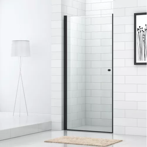 Душевая дверь CEZARES ECO-O-B-1-C-NERO, Цвет стекла: Прозрачный, Цвет профиля: Черный, Выбрать размер: 60