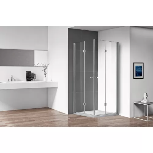 Душевой уголок CEZARES ECO-O-AS/ASH-2-C-Cr, Цвет профиля: Хром, Выбрать размер: 100х100, изображение 2