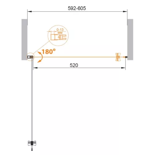 Душевая дверь CEZARES ECO-O-B-1-P-Cr, Цвет стекла: Матовый, Цвет профиля: Хром, Выбрать размер: 60, изображение 6