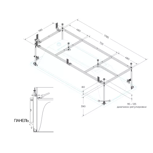 Металлический каркас CEZARES PLANE-190-90-MF-R 190х90, изображение 2