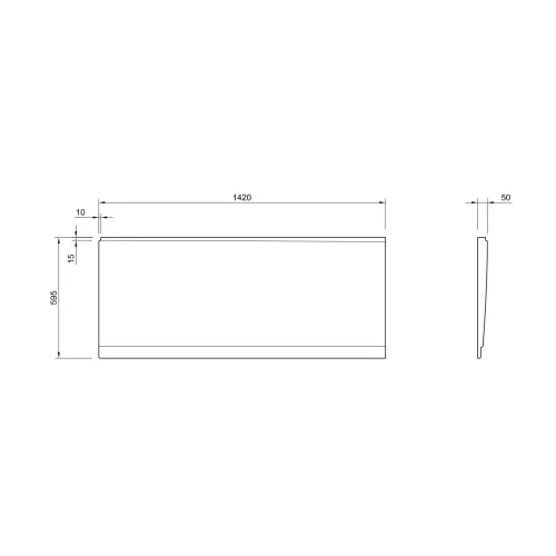 Боковая панель для акриловой ванны CEZARES PLANE_DUO-145-SP-R-W37, изображение 2
