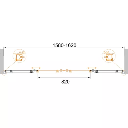 Душевая дверь CEZARES ANIMA-W-BF-2-160/170-C-Cr, Цвет профиля: Хром, Выбрать размер: 160, изображение 2
