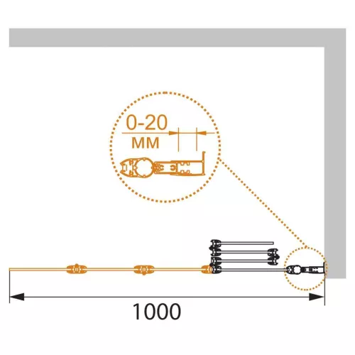 Шторка на ванну CEZARES PRATICO-V-4-100/140-C-Cr, изображение 3