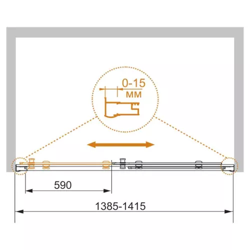Душевая дверь CEZARES PRATICO-BF-1-140-C-Cr, изображение 2