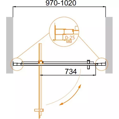 Душевая дверь CEZARES MOLVENO-BA-1-C-Cr-IV, Цвет профиля: Хром, Выбрать размер: 100, изображение 2